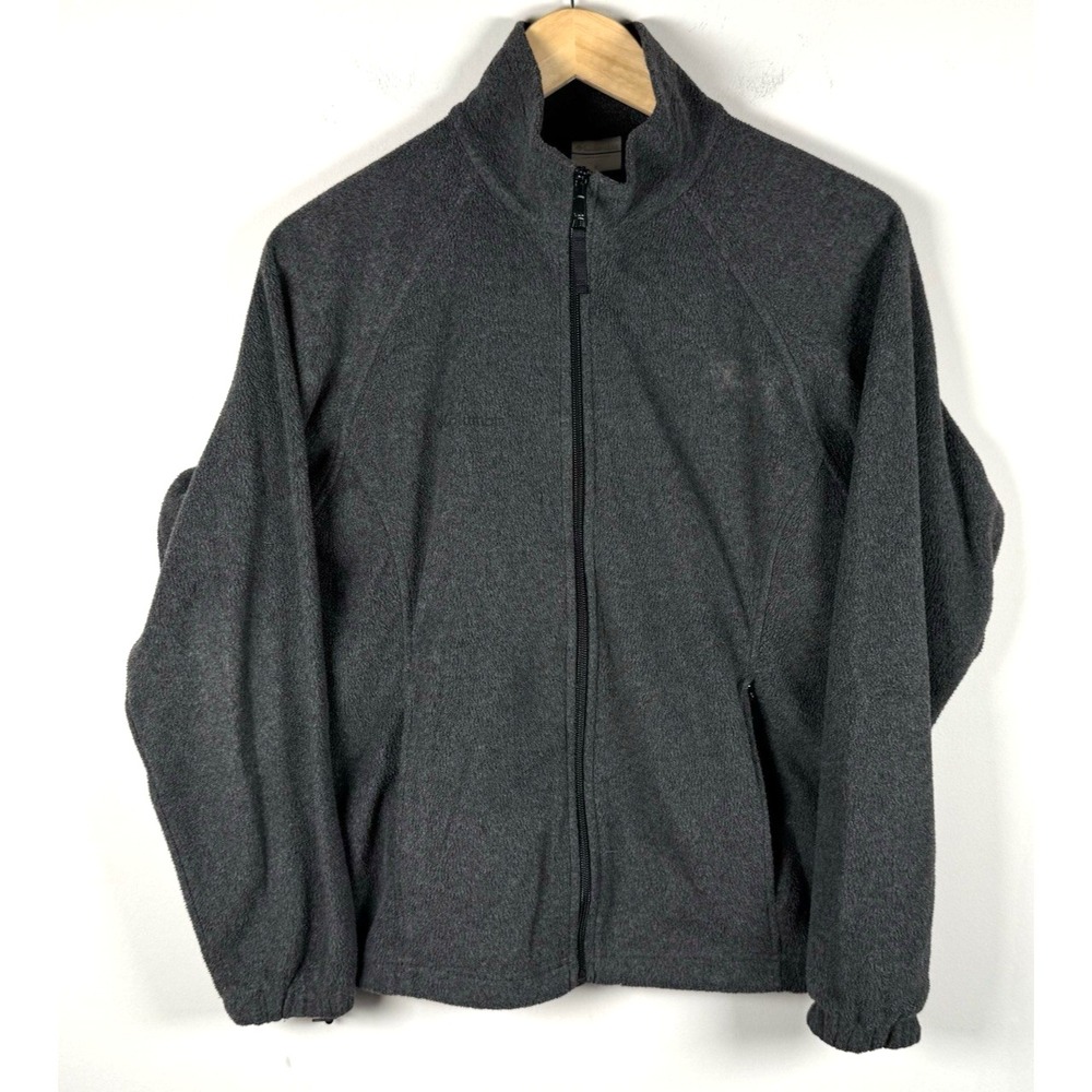 Columbia Women's Full Zip Fleece Jacket Gray Pockets Sz S Gorpcore Neutral